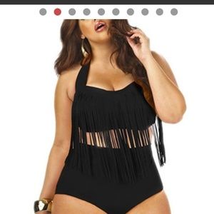 2 Piece Balck Plus Size Swimsuits